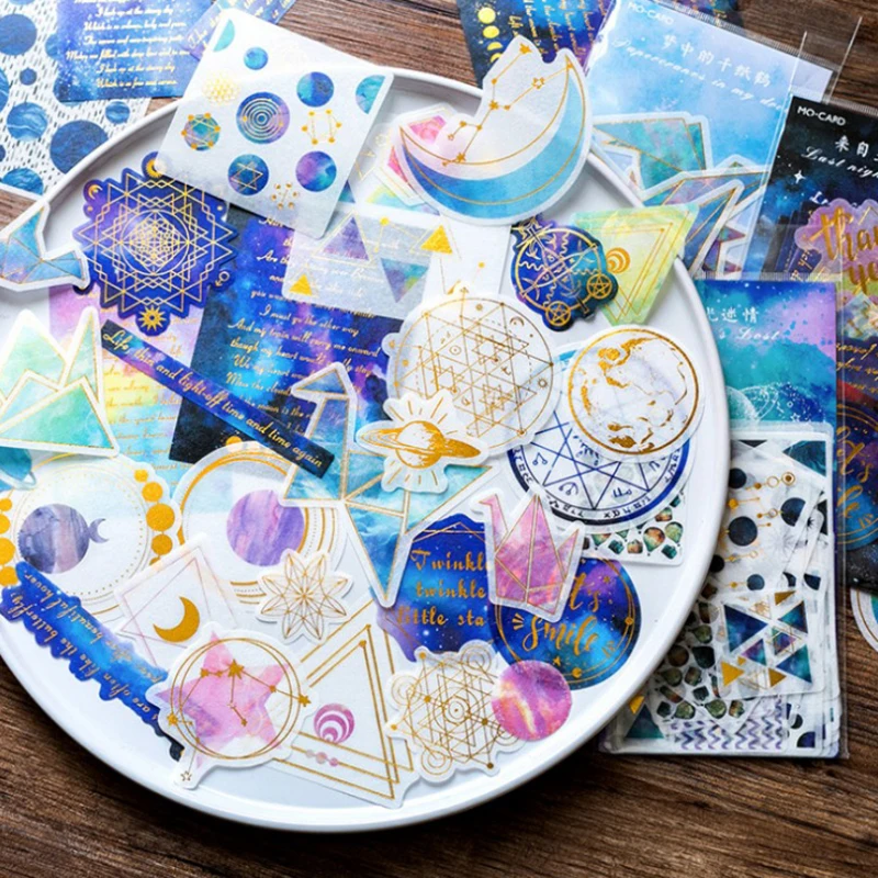 60 шт./пакет красивые бумажные краны звезды геометрические Васи наклейки