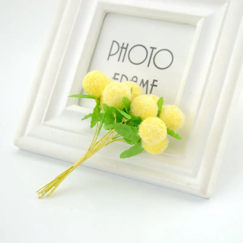 yellow 10 шт./лот, Мини искусственная ягода, тычинка из пенопласта, скрапбукинг, цветок для дома, свадебное украшение, коробка для конфет, товары для рукоделия - Цвет: yellow