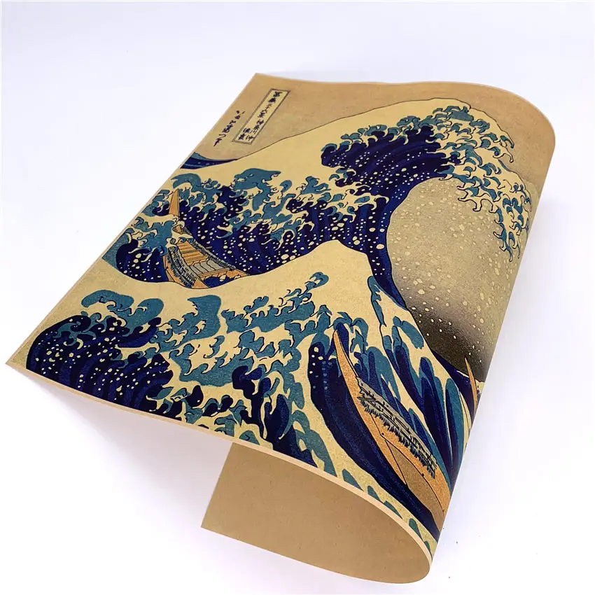Япония Kanagawa Surf винтажная крафт-бумага плакат бумажные поделки ретро настенные наклейки настенные картины для гостиной 42x30 см GGB016
