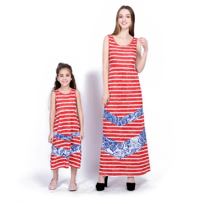 Женское платье макси для мамы и дочки Одинаковая одежда всей семьи платья Juve