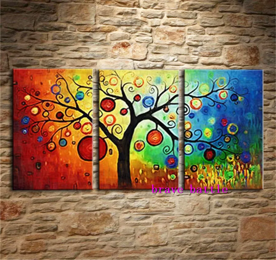

Colorful Tree Canvas Painting Living Room Home Decor Modern Mural Art Oil Painting