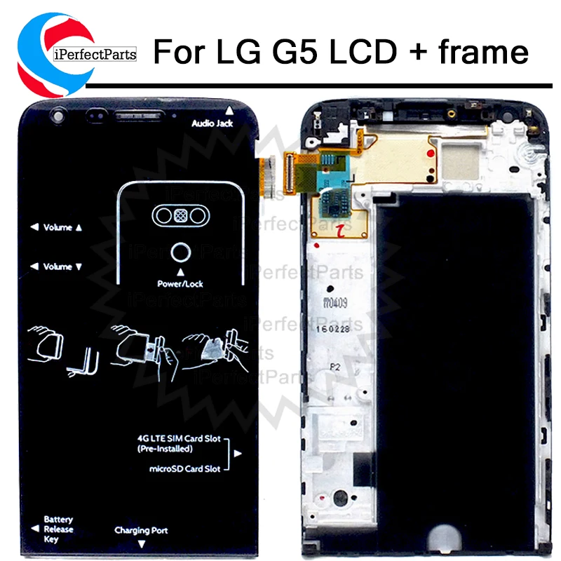 ЖК дисплей 5 3 дюйма для LG G5 сенсорный экран с дигитайзером и рамкой замены H850 H840