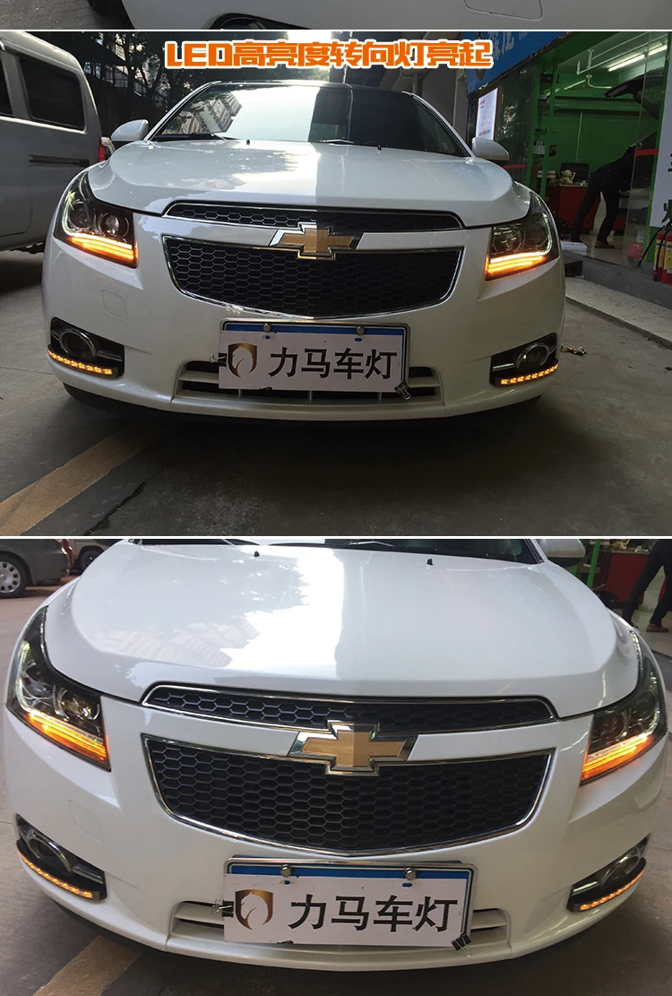 KOWELL автомобильный Стайлинг для Chevrolet Cruze фары Cruze A8 светодиодный фары DRL Объектив двойной луч H7 HID ксеноновые автомобильные аксессуары