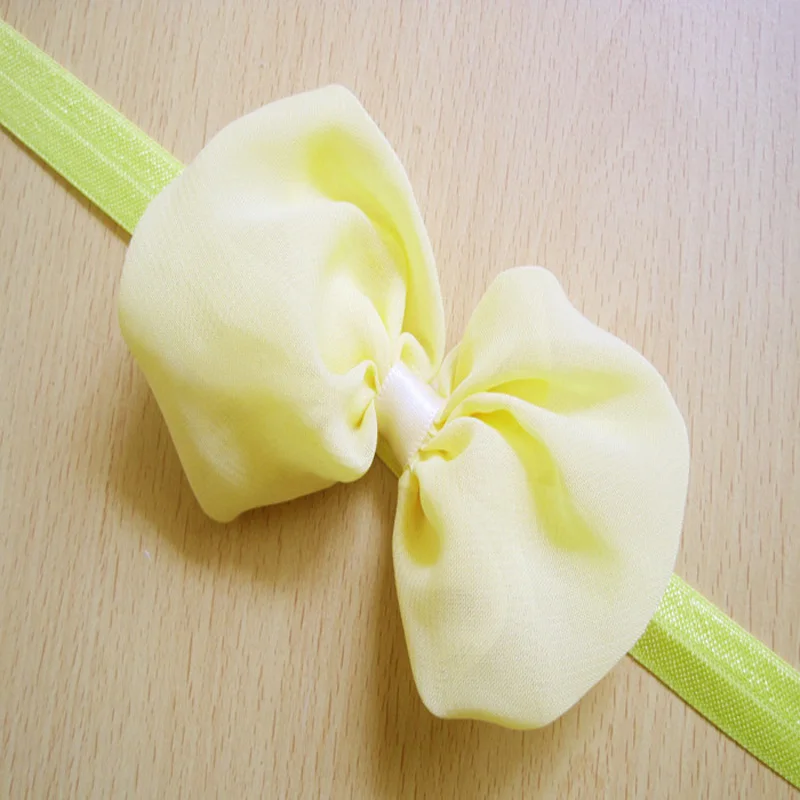 Детские повязки эластичность шифон шелковая лента в цветочек девушка Луки