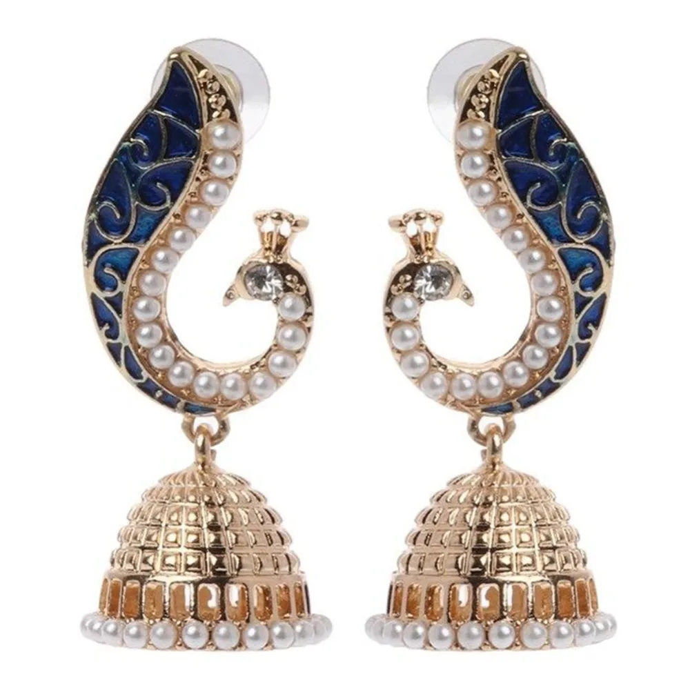 Индийские болливудские серьги Jhumka из сплава гальванические искусственные