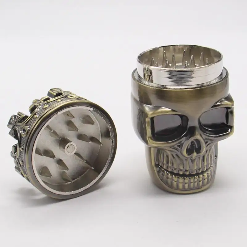 1 шт. 3 слоя металлическая черепица табачная мельница новая крутая King Skull табак
