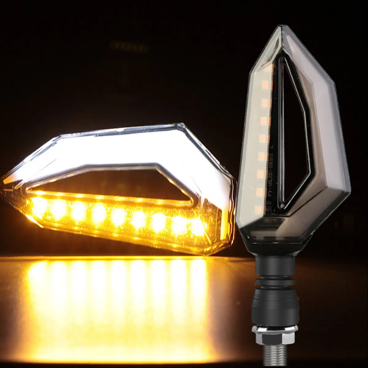 White Пара 10 Вт DC12V указатели поворота мигалки светильник 9LED дневной ходовой светильник для универсального мотоцикла прицепа автомобиля - Испускаемый цвет: White