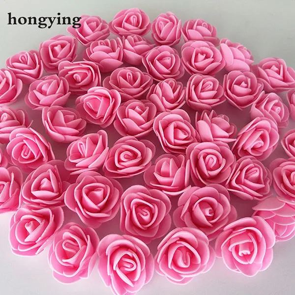 pink 500 шт цветок розы Медведь голова 3,5 см в диаметре бутон шелк Салли Искусственные цветы «сделай сам» Свадебные украшения цветок художественные материалы - Цвет: pink