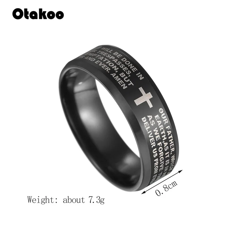 Модное кольцо Otakoo с надписью и текстом из Библии Иисусом для мужчин женщин