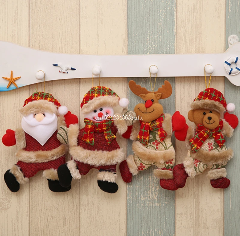 100pcs Christmas Hang Decoration Snowman Santa Claus Elk Reindeer Tree Hanging Ornaments Gift Toy Doll | Дом и сад