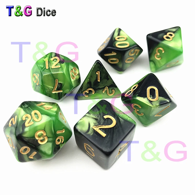 Двойной цвет, 12 цветов смешанные кости DND игрушки взрослые дети пластиковые кубики специальный день рождения для DnD, RPG, настольная игра, в подарок