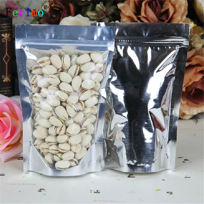

Ferimo 100pcs 14*20cm yin and yang self-supporting self-sealing bag visual three-dimensional bone bag food packaging storage bag
