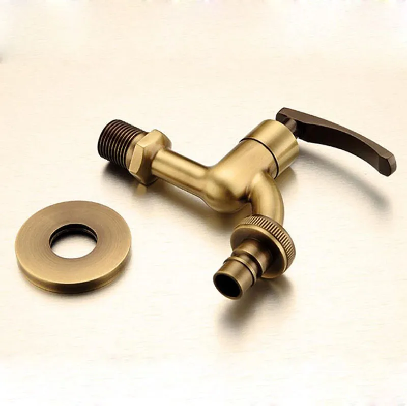 

Washing Machine Faucet Copper Single Cold Wall Mounted Bibcock 1/2 Outdoor Garden Faucet Mop Pool Tap Antique/Chrome Finished