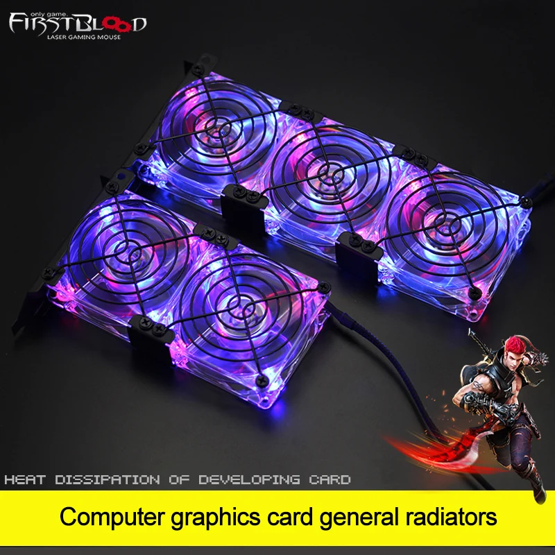 Кулер для видеокарты PCI e компьютерный/ПК подставка охлаждение 8 см Универсальный