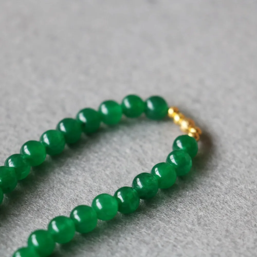 Женский многослойный браслет из халцедона с подвеской-замком 6 мм | Украшения и