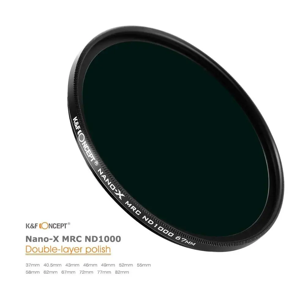 Тонкий фильтр K & F Concept MRC ND1000 с нейтральной плотностью 52 мм 58 62 67 72 77 для объектива