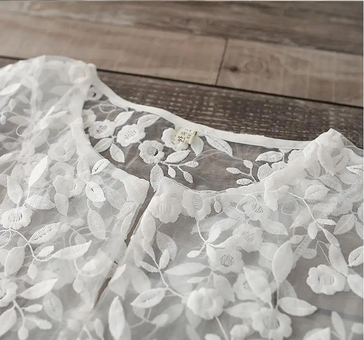 Платье JOYINPARTY женское белое кружевное с высокой талией и вышивкой|women dress|lace women