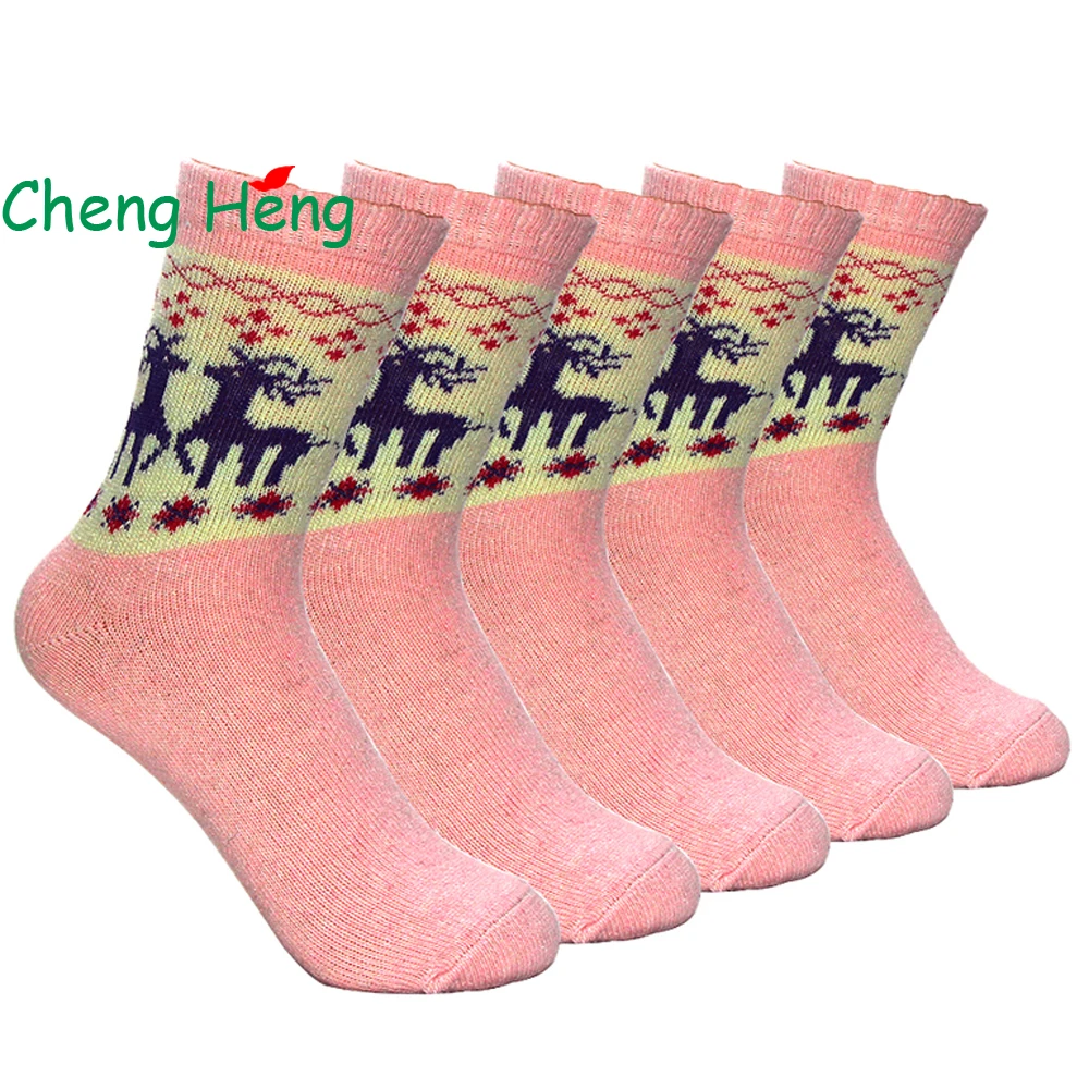 Женские носки из кроличьей шерсти 5 пар в упаковке весенне зимние толстые теплые