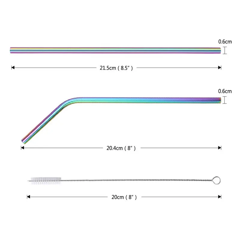 Трубочка для питьевой воды OBR 6 мм из нержавеющей стали|Бутылки и аксессуары