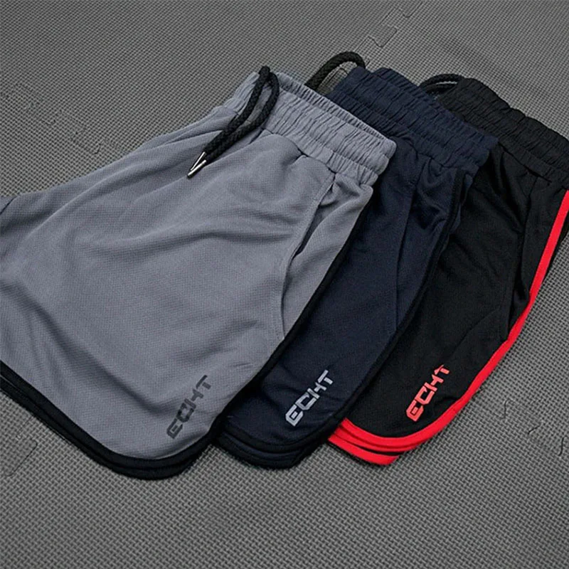 New Men Fitness Bodybuilding Shorts Man Summer  Workout Male Breathable Mesh Quick Dry Sportswear Jogger Beach Short Pants