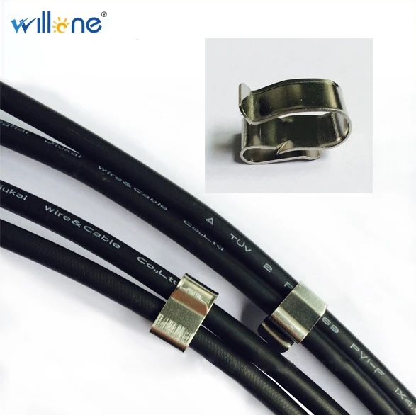 Willone 100 шт. PV солнечные кабельные зажимы из нержавеющей стали для крепления солнечного кабеля
