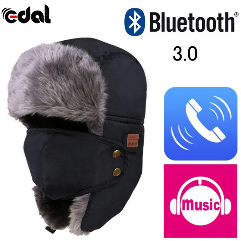 EDAL technology Мягкая Теплая Шапка-бини беспроводные с функцией Bluetooth наушники динамик