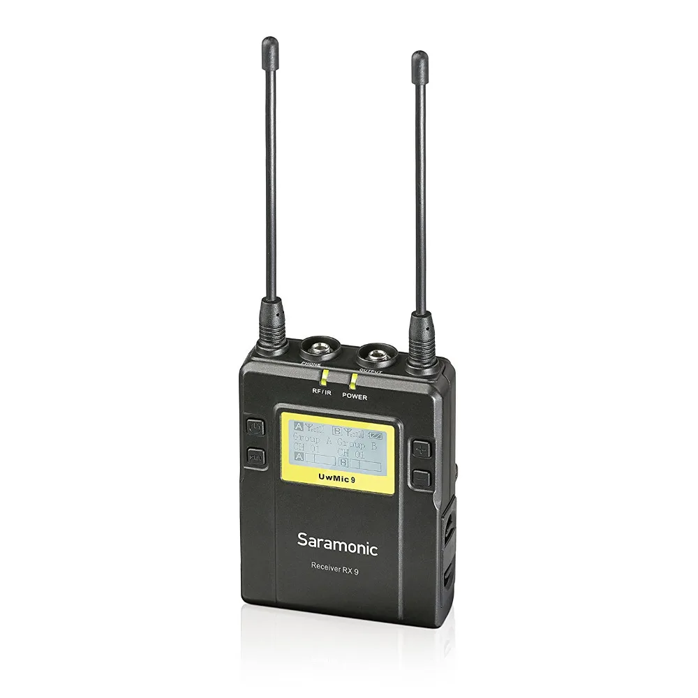 저렴한 Saramonic-UWMIC9 UHF 무선 라발리에 + XLR 송신기 마이크 시스템 바디팩 송신기 + Lav 마이크, XLR 플러그인 유닛