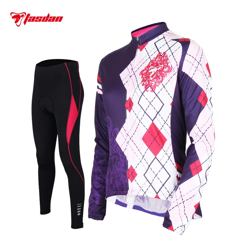 

Tasdan Women Cycling Jersey Set Long Sleeve Winter Jacket Cycling Wear Cycling Clothings Bicycle Sports Wear High Quality