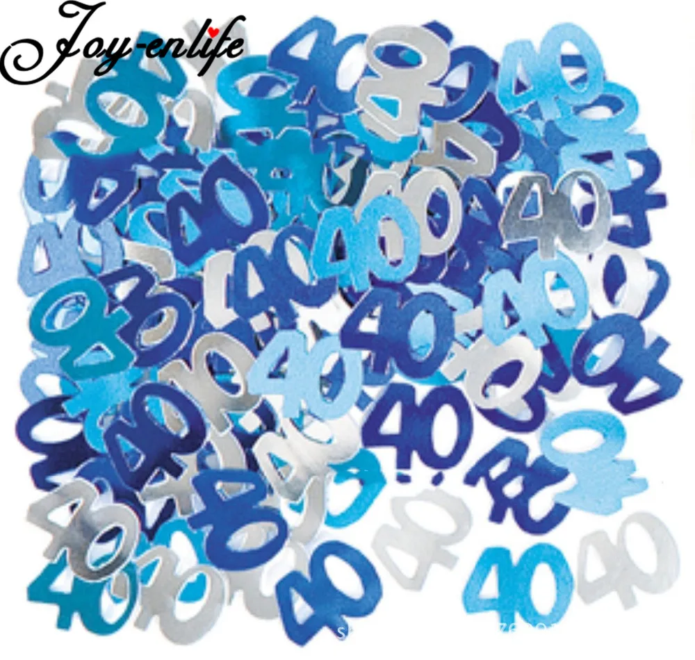 1 пакет Голубая металлическая вспышка Свадебное счастливое день рождения праздничное число конфетти декор стола Событие дня рождения и вечеринки.