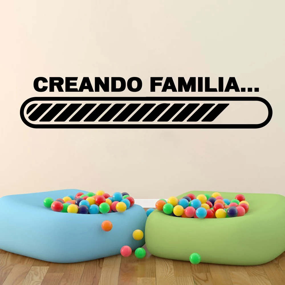 Spanish Creating Family Game Loading Wall Sticker Kitchen Bedroom Creando familia Love Quote Decal Vinyl | Дом и сад