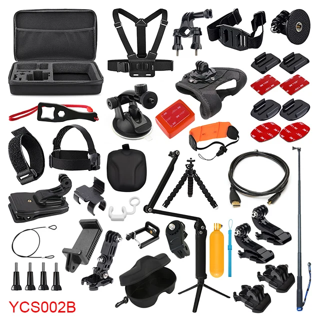 YCS002B Аксессуары для экшн-камеры, набор для Gopro Hero 7 6 5 4 3 Session, набор для Xiaomi Yi 4K Sjcam Sj7 Eken H9r, Спортивная камера - Цвет: YCS002B