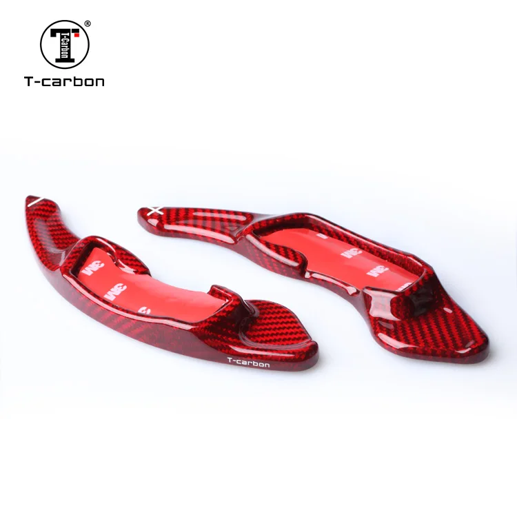 Carbon Fiber Red Автомобильный Стайлинг, настоящее углеродное волокно, рулевое колесо, весла переключения передач, расширение для Subaru GT86 XV BRZ Forester Legacy Outback WRX - Название цвета: Carbon Fiber Red