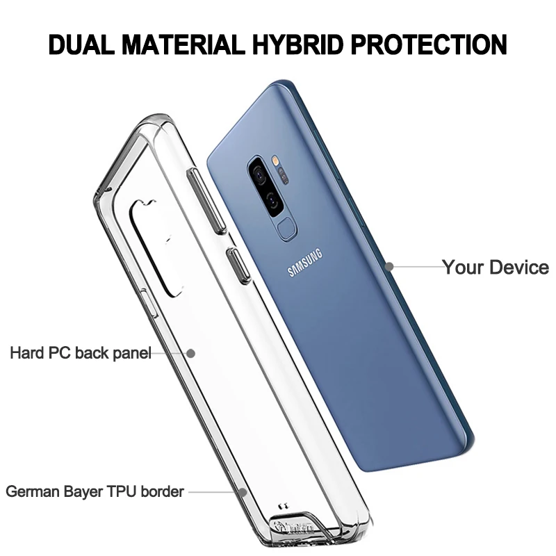TOIKO Хирон Прозрачный чехол для samsung Galaxy S9 Plus Прозрачный жесткий чехол из поликарбоната с изображением Мягкий Гибридный бампер; TPU Защитный чехол для мобильного телефона чехлы