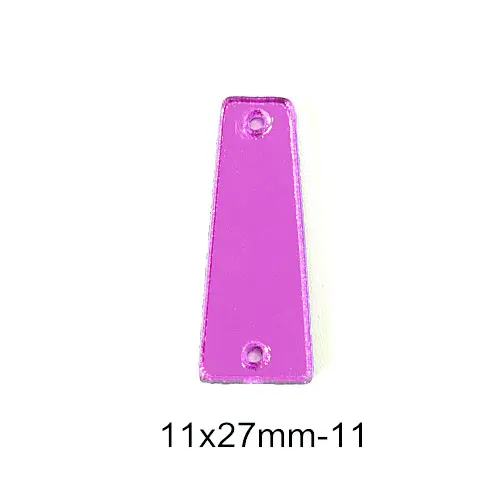 P11-11X27mm 50 шт. фиолетовые хрустальные зеркальные стразы с пришивкой, неровные темно-фиолетовые акриловые зеркальные стразы, пришивные стразы для одежды B3599 - Цвет: P11-11X27mm
