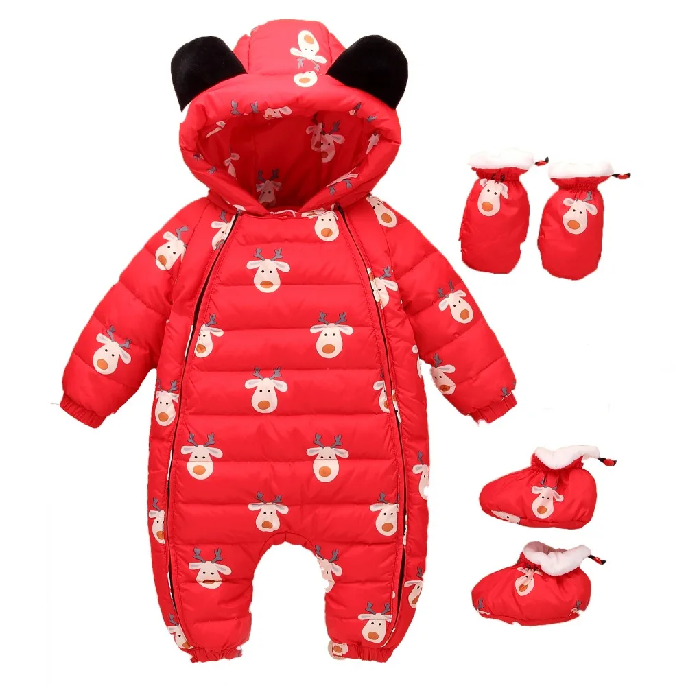 Новинка 2019 года теплый детский комбинезон на утином пуху для маленьких мальчиков