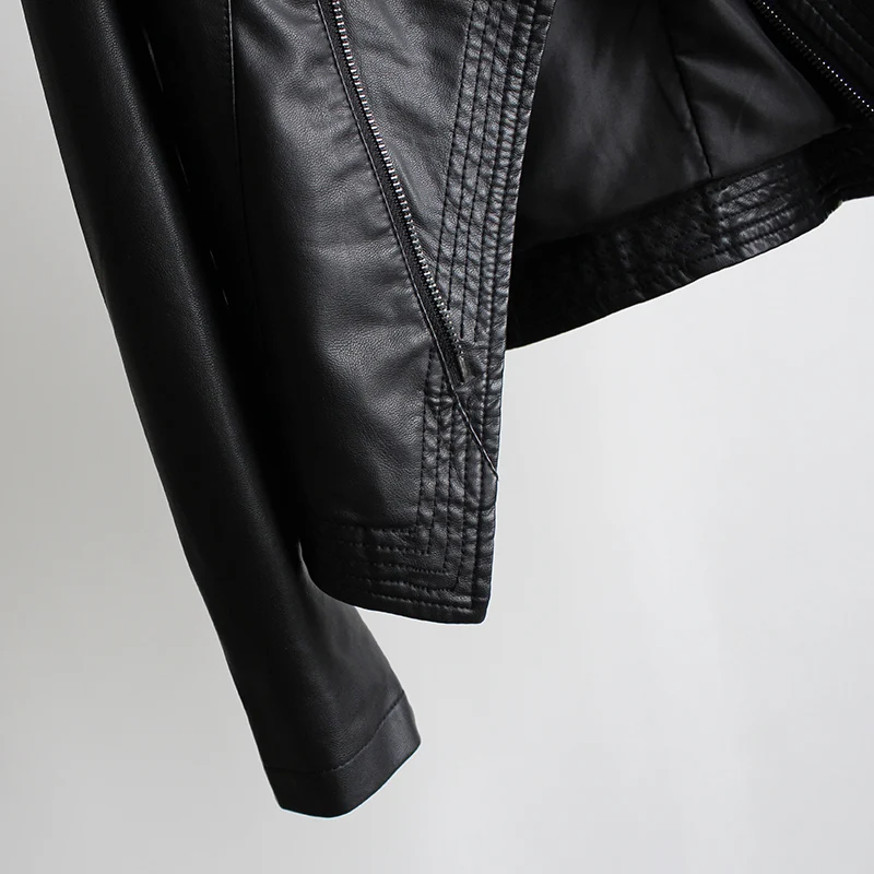 Женская короткая куртка TAJIYANE повседневная приталенная из искусственной кожи с