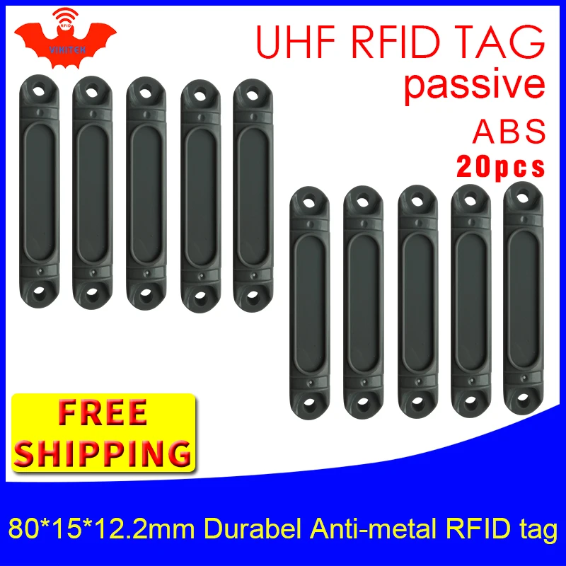 UHF RFID metal tag 915m 868mhz Impinj Monza4QT EPC 20pcs free shipping durable ABS  fixture tools smart card passive RFID tags