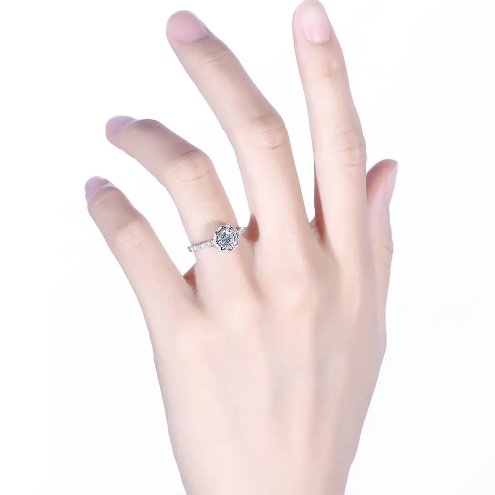 Помолвочные кольца Transgems 14K 585 белое и желтое золото 1ct 6X6mm F цветные Восьмиугольные
