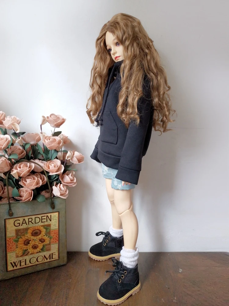 Однотонная Одежда для кукол черного белого серого цвета с капюшоном