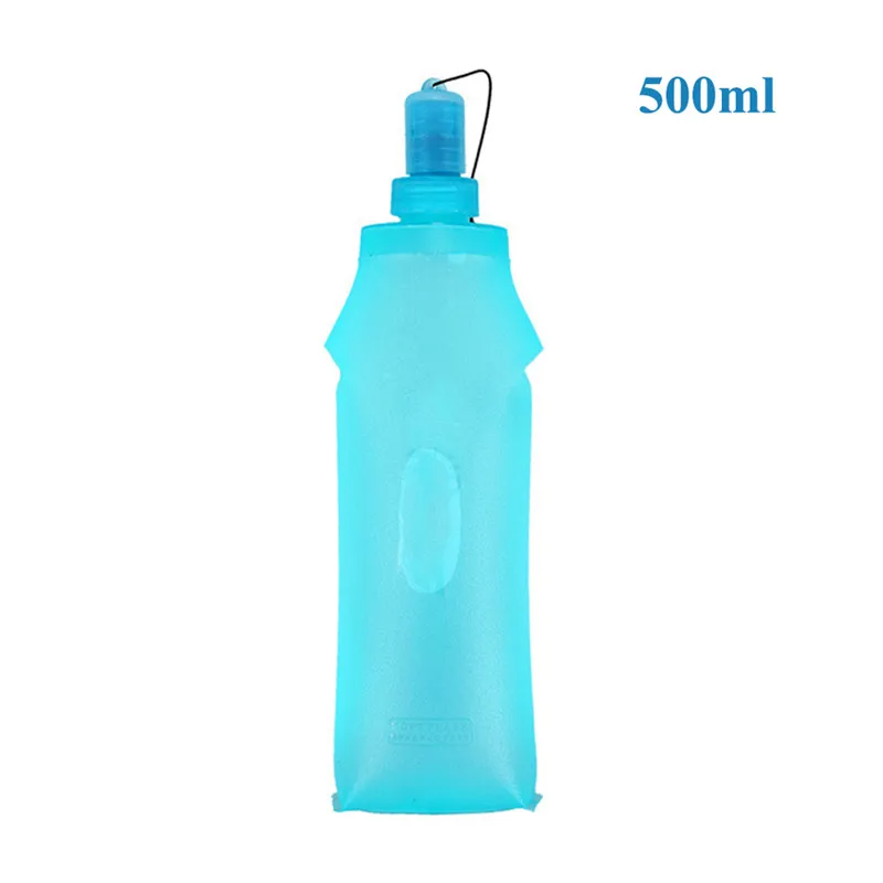 500 ML 250 мл/500 мл Складная термополиуретановая Спортивная бутылка для активного отдыха, мягкая гидрофляга, складная бутылка для воды для бега, кемпинга, пешего туризма, велосипеда - Цвет: 500 ML