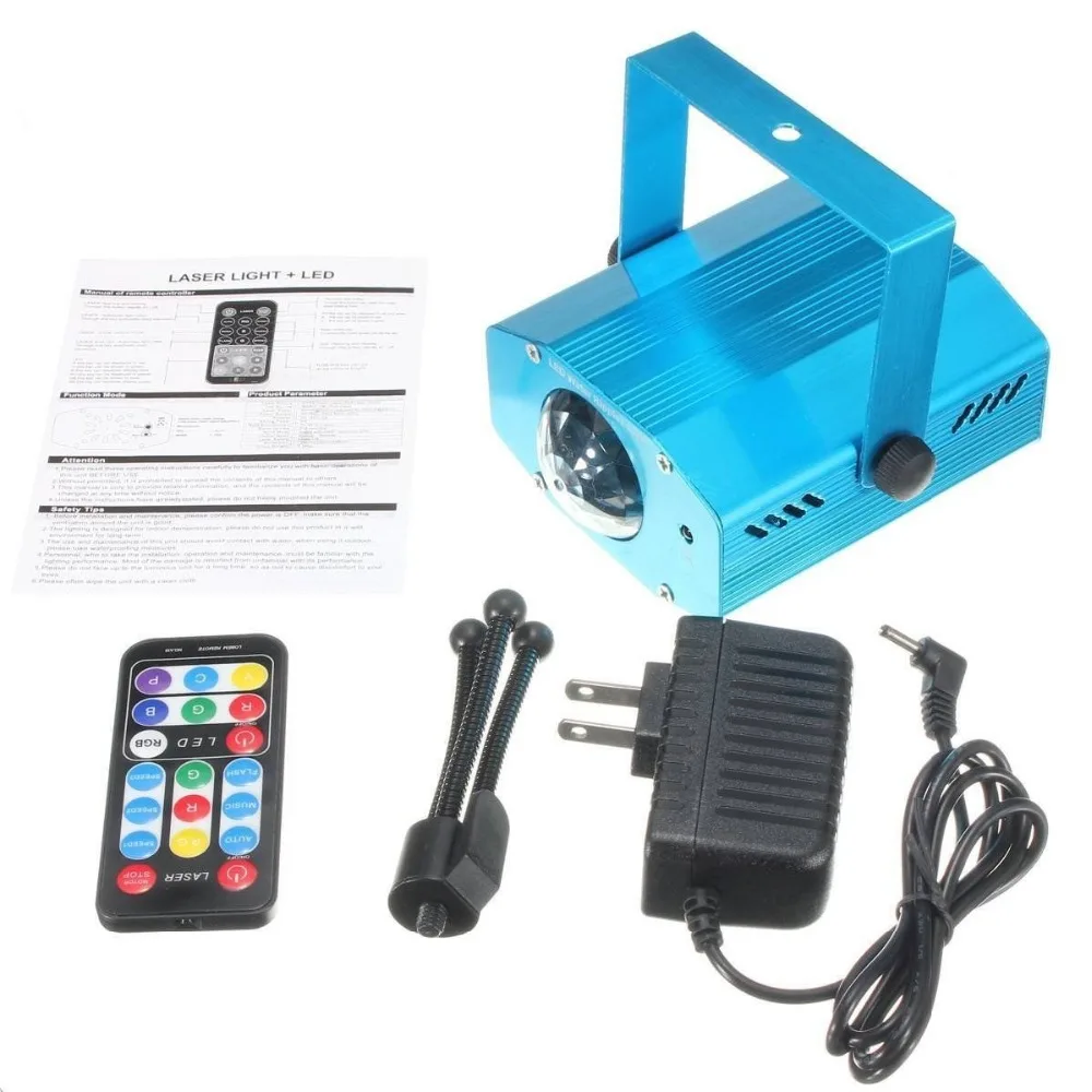AOBO Lighting IR Remote 3W RGB LED Water Wave Ripple Effect Stage Light lighting Laser Projector with Mini Tripod for Party Show | Лампы и