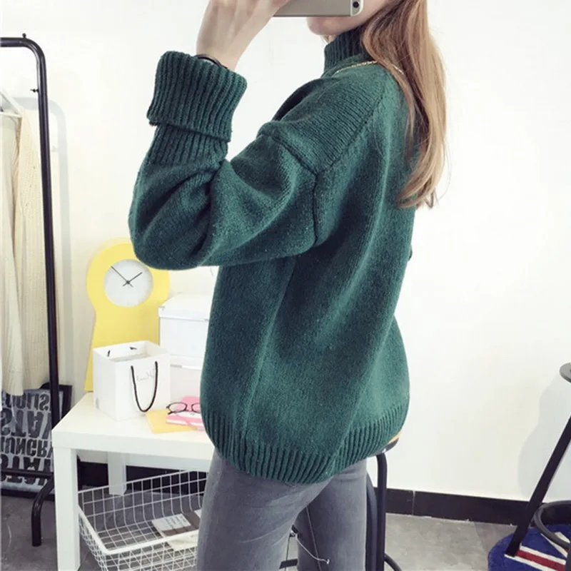 Laamei 2018 осенне-зимние модные повседневные толстые свитера с высоким воротником