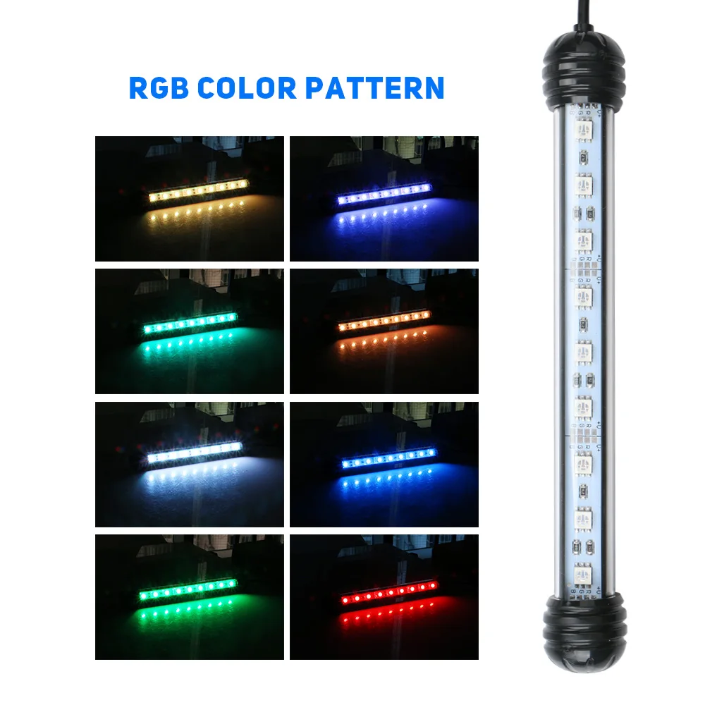 RGB LED Ligth трубчатая лампа аквариумная 9LED 27LED аквариум с пультом дистанционного