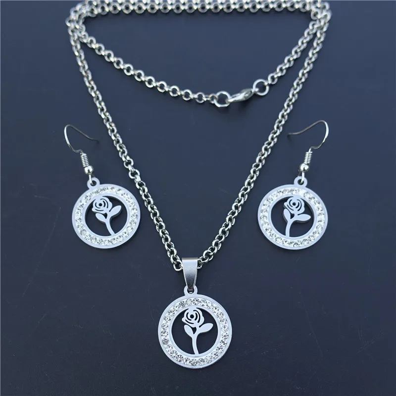 Комплект из колье и серёг нержавеющей стали | Украшения аксессуары