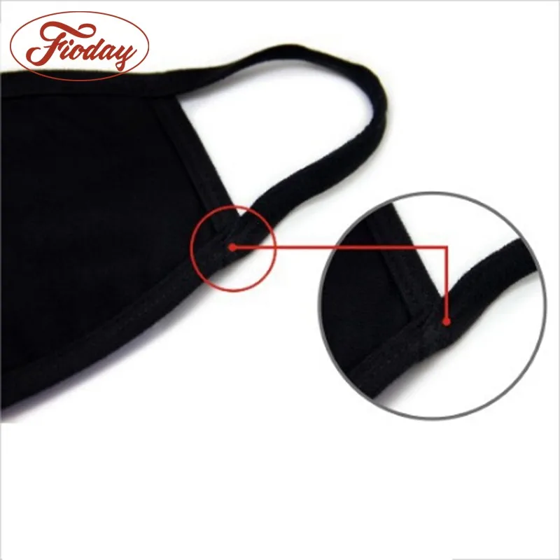 Fashion Unisex Cartoon Pattern Black Cotton Face Mask Cute 3D Print Half Face Mouth Muffle Masks Outdoor Cycling Mask A12D15