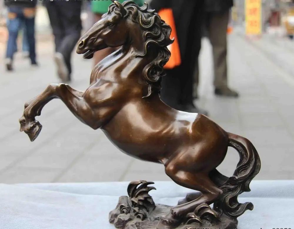 

Chinese Art Statue Copper Bronze Feng Shui Lucky Fly Gallop Run Horse Sculpture