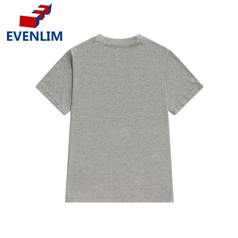 EVENLIM Новый 2018 Chic Стиль серый 100% хлопковые футболки с короткими рукавами Для