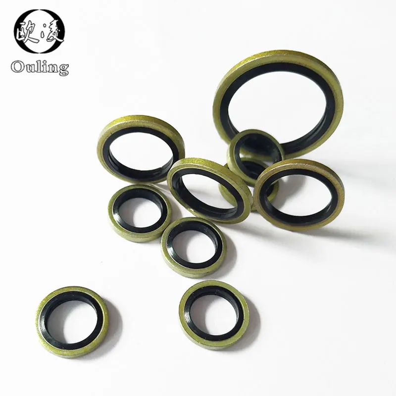 

6/8/10/12/14/16~60mm Bonded Washer Metal Rubber Oil Drain Plug Gasket Fit M6/M8/M10/M12/M14/M16~M60 Combined Washer Sealing Ring