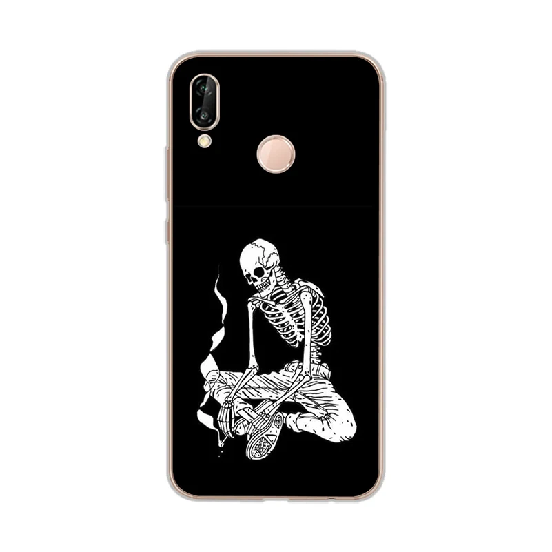 ciciber Phone Cases for Huawei P20 P8 P9 P10 Mate 20 10 9 Lite 2017 X Pro Soft Back Cover P Smart 2019 Human Skeleton |