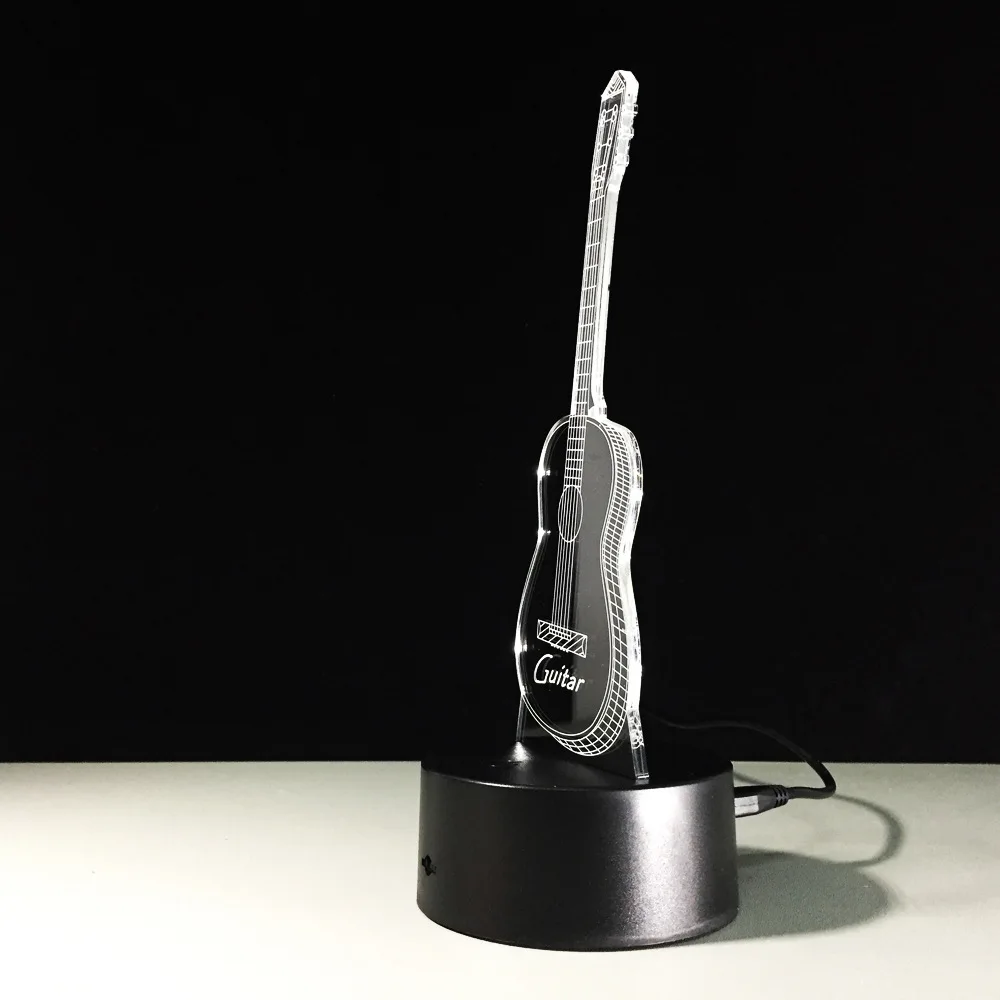 Гитара 7 цветов Rgb лампа 3d визуальные Светодиодные ночные светильники для детей